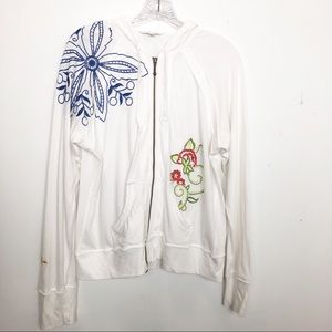 Cabi Embroidered ZIP Ip Hoodie Large EUC